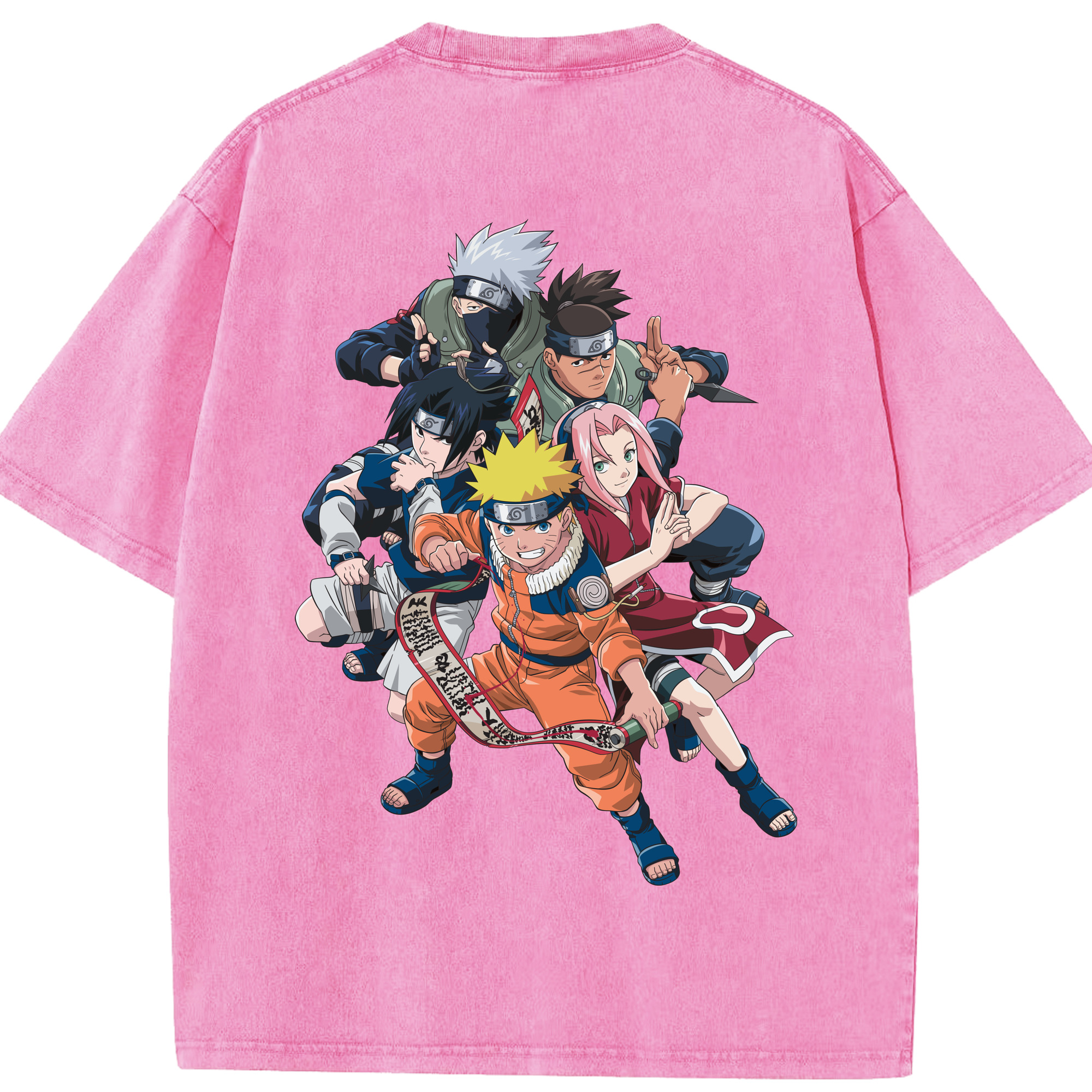 （画像用） NARUTO -ナルト- うずまき ナルト Uzumaki Naruto 綿100% ヴィンテージ風 半袖Tシャツ（背面プリント）